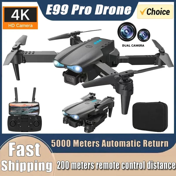 New E99Pro RC Drone 4K Professinal With Wide Angle Dual HD Camera Foldable RC Helicopter 5G WIFI FPV Height Hold Apron Sell