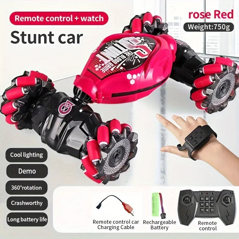 StuntX™ Gesture-Control RC Climbing Car – 360° Rotating LED Off-Road Racer