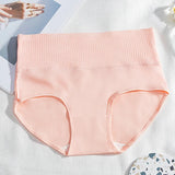 Cotton Women's Panties Elastic Soft Large Size XXL Solid color Ladies Underwear Breathable Sexy High Waist Tummy control Briefs