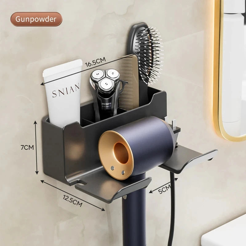 Wall-Mounted Bathroom Hair Dryer Holder