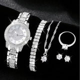 Women’s Luxury Quartz Watch & Jewelry Set – Elegant Style