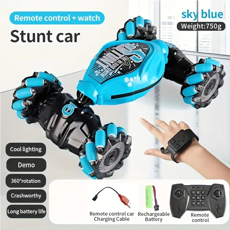 StuntX™ Gesture-Control RC Climbing Car – 360° Rotating LED Off-Road Racer