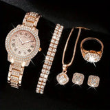 Women’s Luxury Quartz Watch & Jewelry Set – Elegant Style