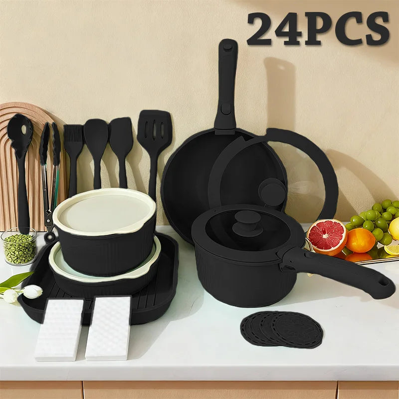 CeramiFlex™ 17-Pc Detachable Cookware Set 🍳✨