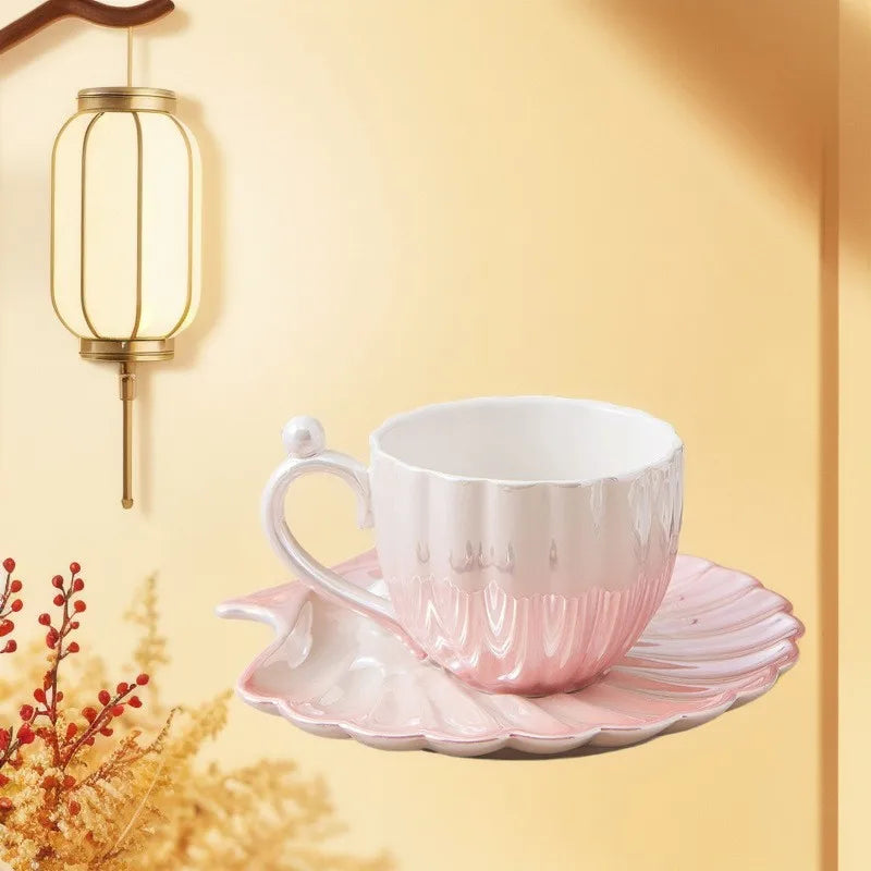 PearlShell™ Teacup Set 🐚🤍 Sip in Coastal Luxury