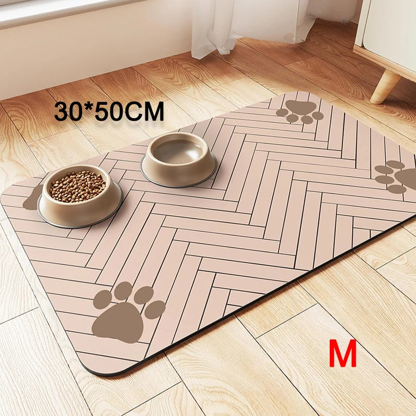 Simple Diatom Ooze Pet Absorbent Non-slip Placemat