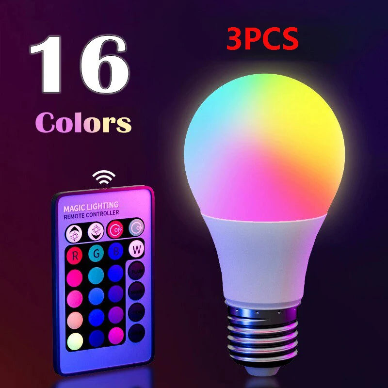 Smart RGB LED Light Bulb with Remote – 16 Color Mood Lighting