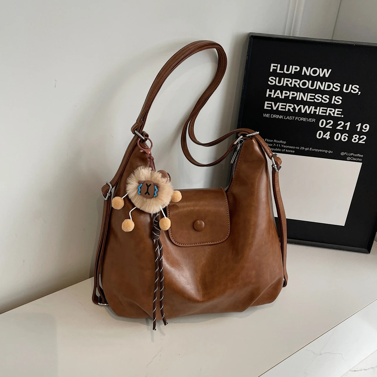 Women's First Layer Cowhide Large Capacity Crossbody Bag