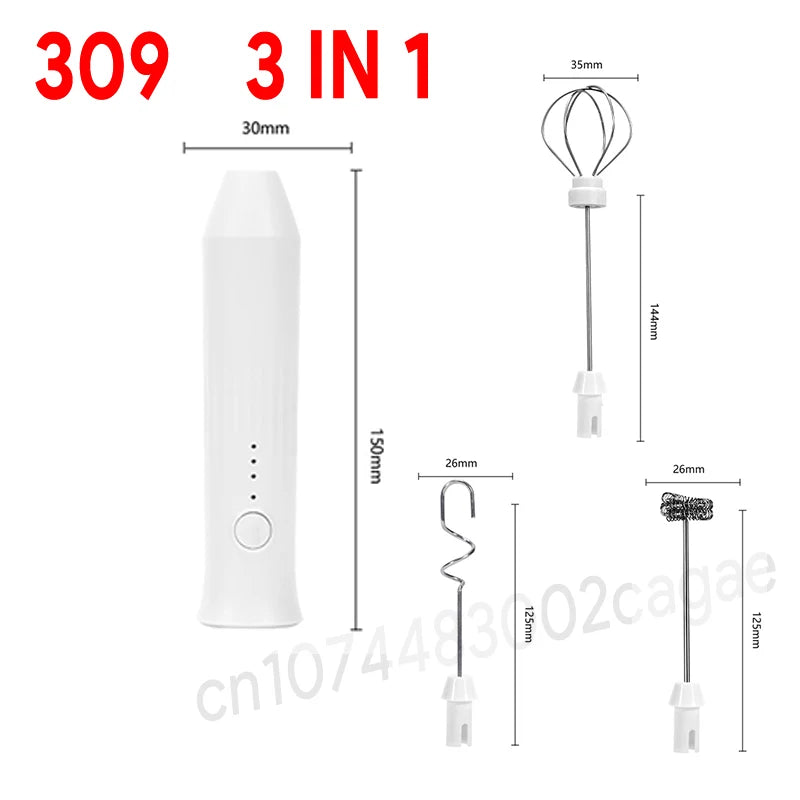 Wireless Milk Frother – Electric Type‑C Handheld Blender | Stainless Steel Mini Coffee Maker Whisk for Lattes, Cappuccinos & Cream