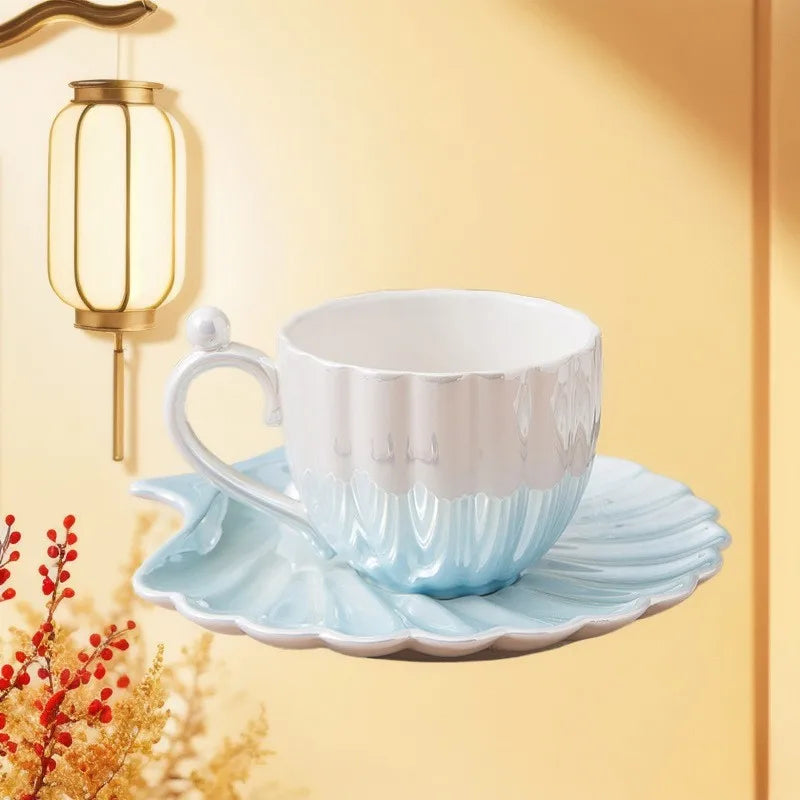 PearlShell™ Teacup Set 🐚🤍 Sip in Coastal Luxury