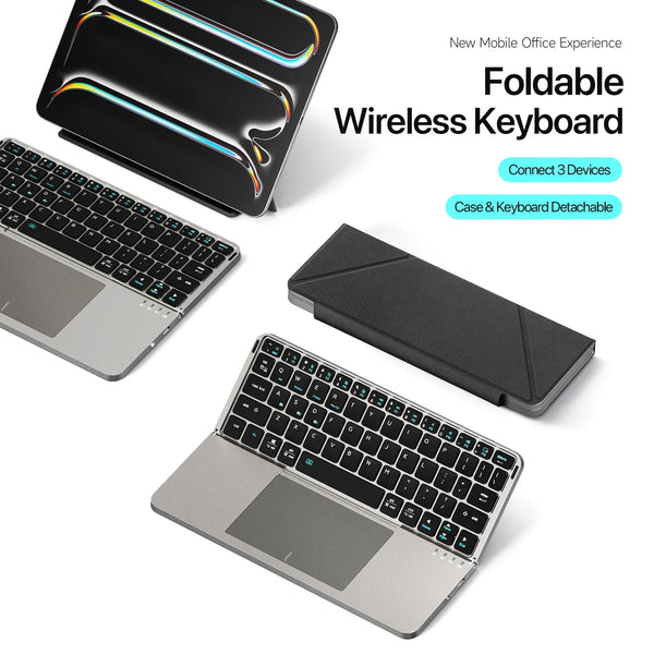 Foldable Bluetooth Keyboard with Touchpad